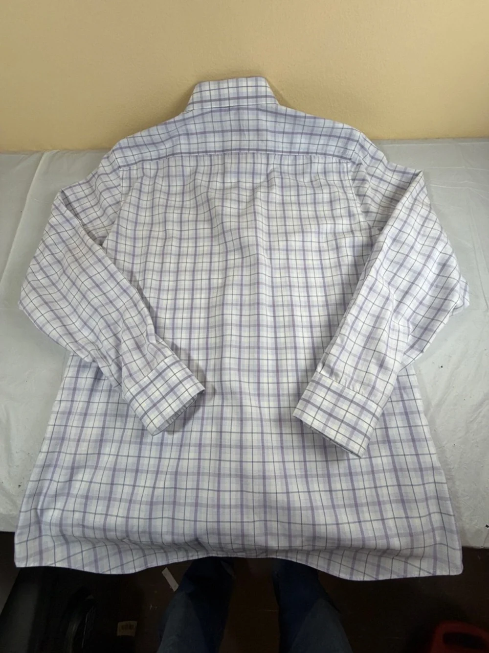 Banana Republic Lavender and White Plaid Dress Shirt